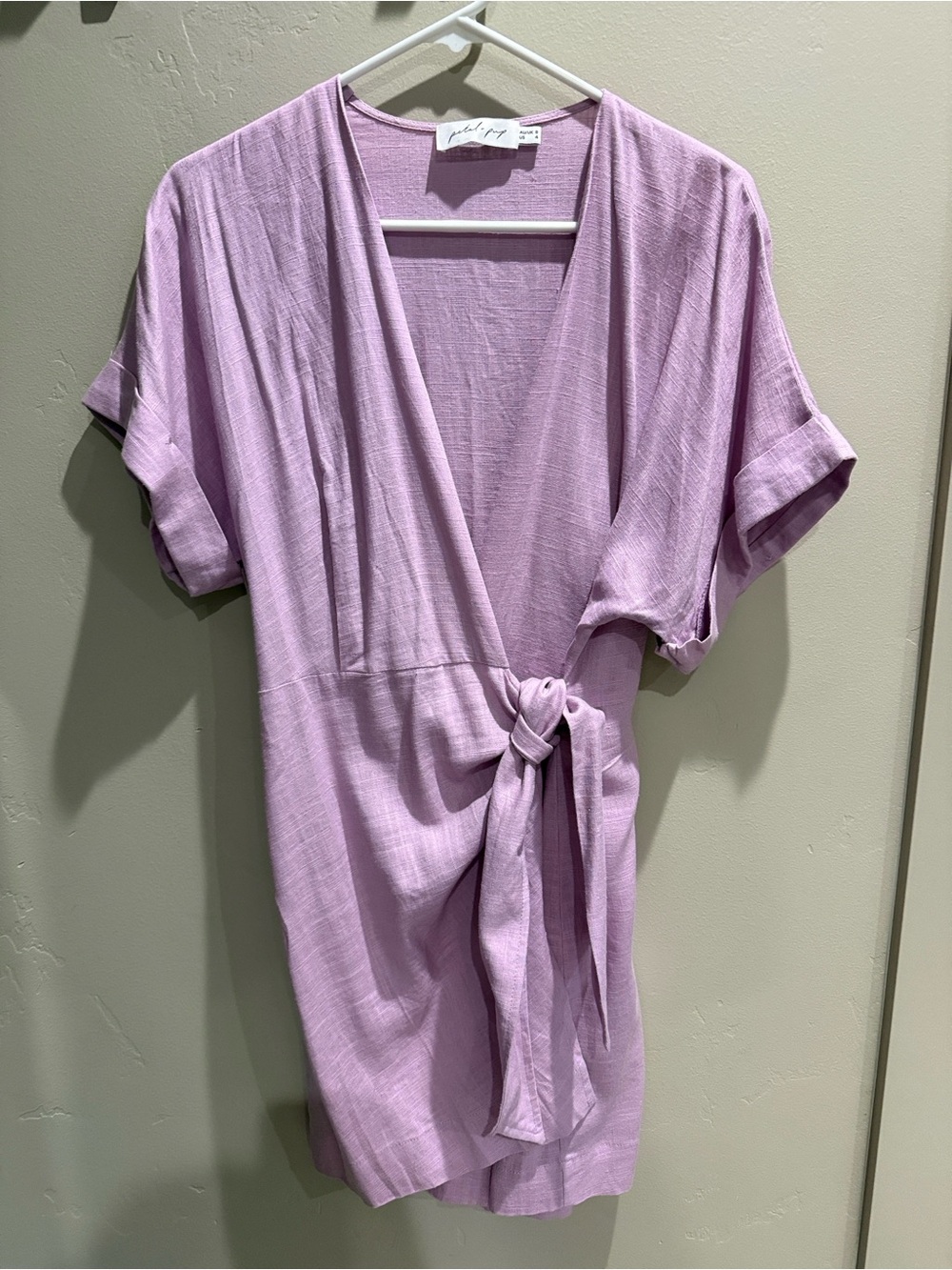 Petal & Pup Lilac Wrap Mini Dress - Picture 4 of 6